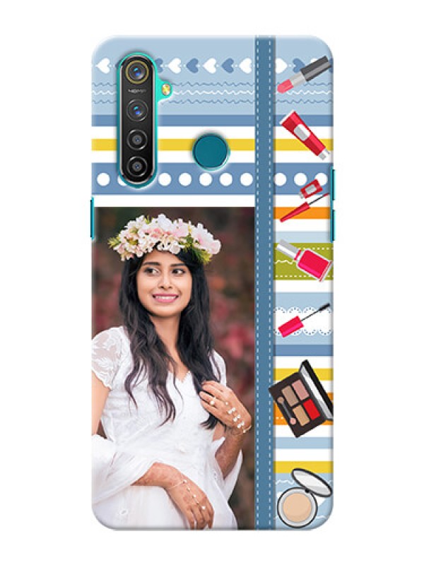 Custom Realme 5 Pro Personalized Mobile Cases: Makeup Icons Design