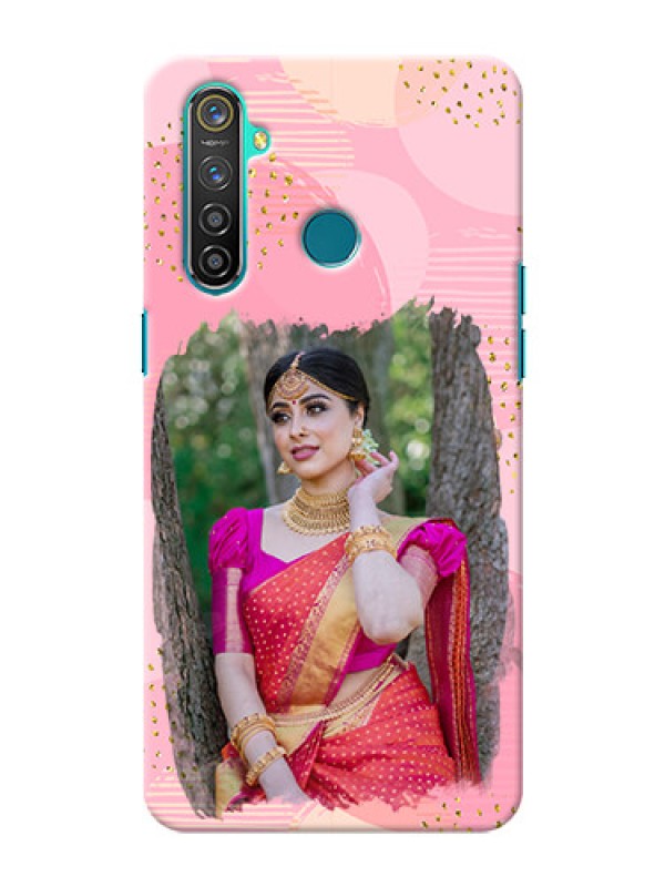 Custom Realme 5 Pro Phone Covers for Girls: Gold Glitter Splash Design