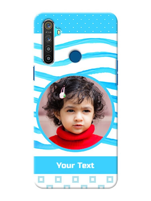 Custom Realme 5 phone back covers: Simple Blue Case Design