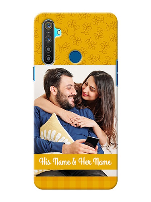 Custom Realme 5 mobile phone covers: Yellow Floral Design