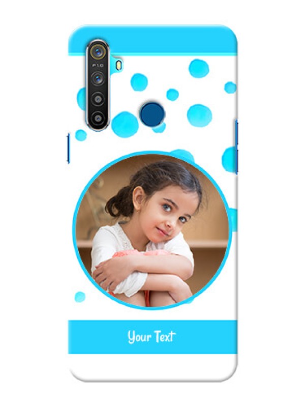 Custom Realme 5 Custom Phone Covers: Blue Bubbles Pattern Design