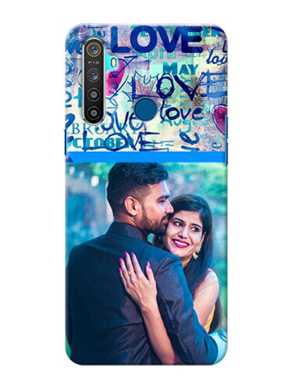 Custom Realme 5 Mobile Covers Online: Colorful Love Design