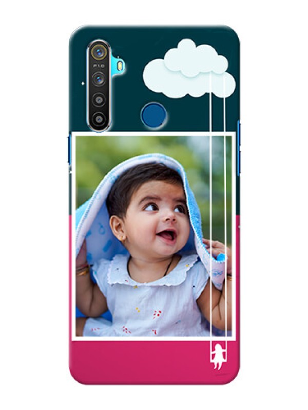 Custom Realme 5 custom phone covers: Cute Girl with Cloud Design