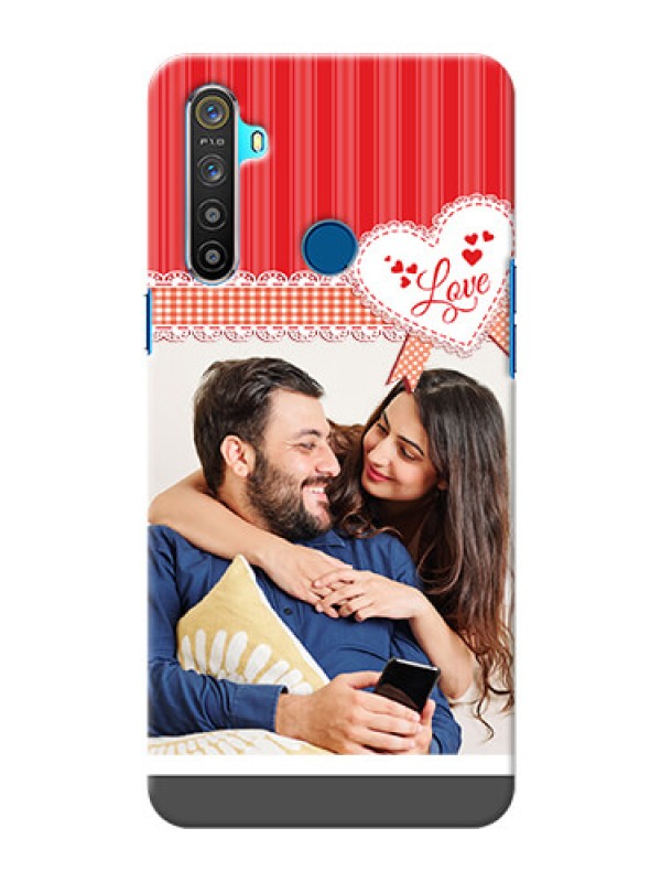 Custom Realme 5 phone cases online: Red Love Pattern Design