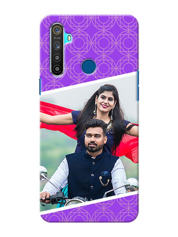 Custom Realme 5 mobile back covers online: violet Pattern Design