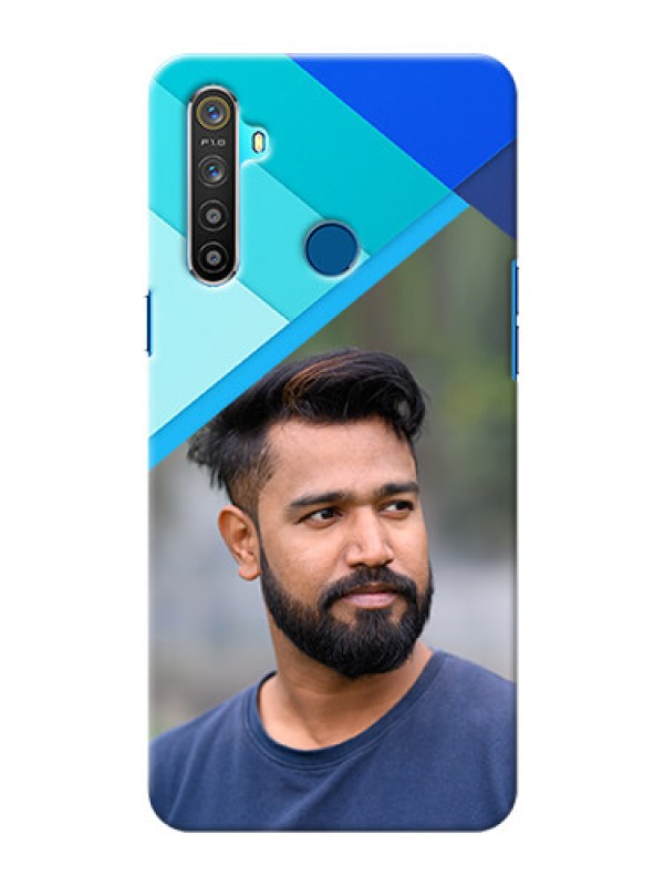 Custom Realme 5 Phone Cases Online: Blue Abstract Cover Design