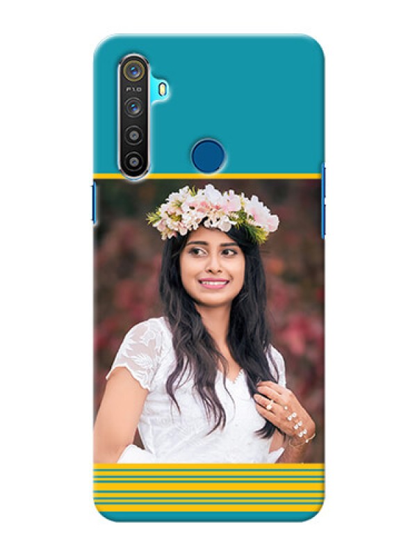 Custom Realme 5 personalized phone covers: Yellow & Blue Design 