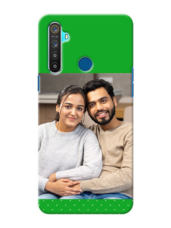 Custom Realme 5 Personalised mobile covers: Green Pattern Design