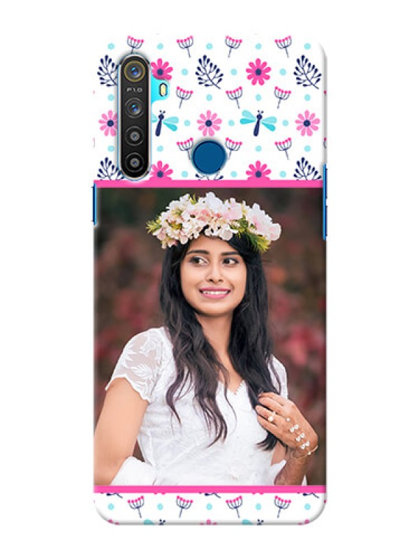 Custom Realme 5 Mobile Covers: Colorful Flower Design