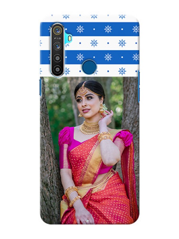 Custom Realme 5 custom mobile covers: Snow Pattern Design