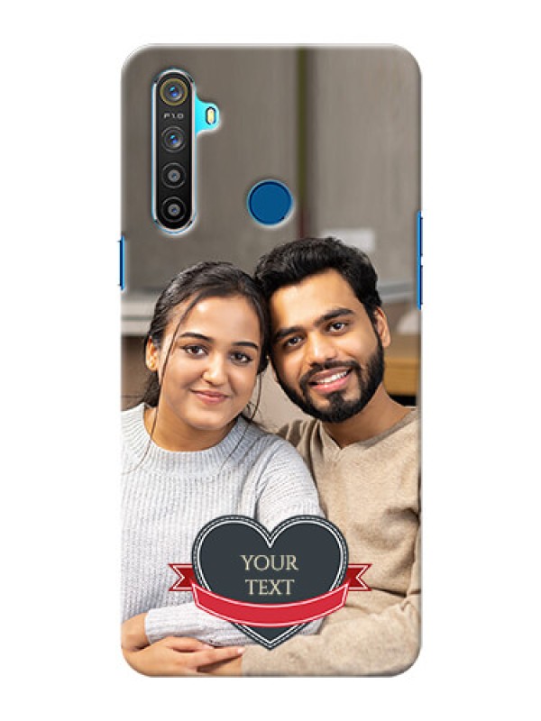 Custom Realme 5 mobile back covers online: Just Married Couple Design