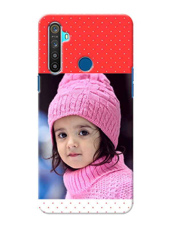 Custom Realme 5 personalised phone covers: Red Pattern Design