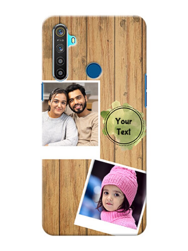 Custom Realme 5 Custom Mobile Phone Covers: Wooden Texture Design