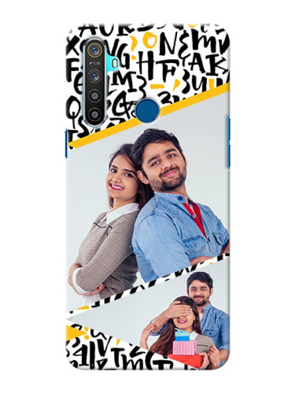 Custom Realme 5 Phone Back Covers: Letters Pattern Design
