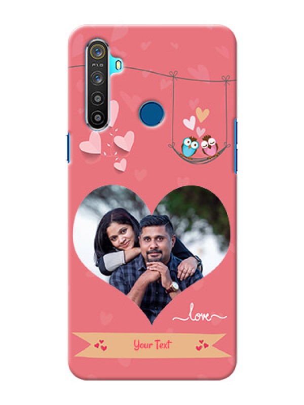 Custom Realme 5 custom phone covers: Peach Color Love Design 