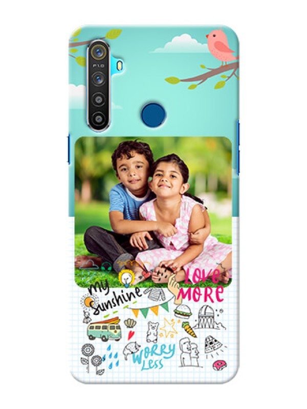Custom Realme 5 phone cases online: Doodle love Design