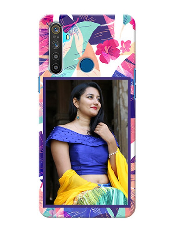 Custom Realme 5 Personalised Phone Cases: Abstract Floral Design
