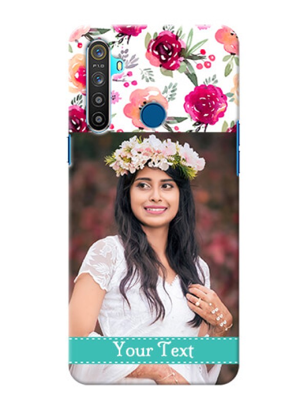 Custom Realme 5 Personalized Mobile Cases: Watercolor Floral Design