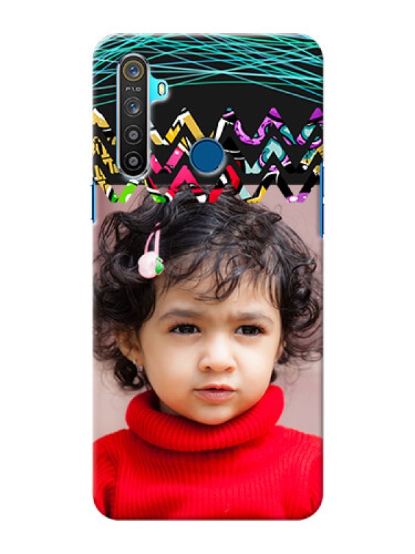 Custom Realme 5 personalized phone covers: Neon Abstract Design