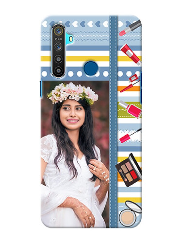 Custom Realme 5 Personalized Mobile Cases: Makeup Icons Design
