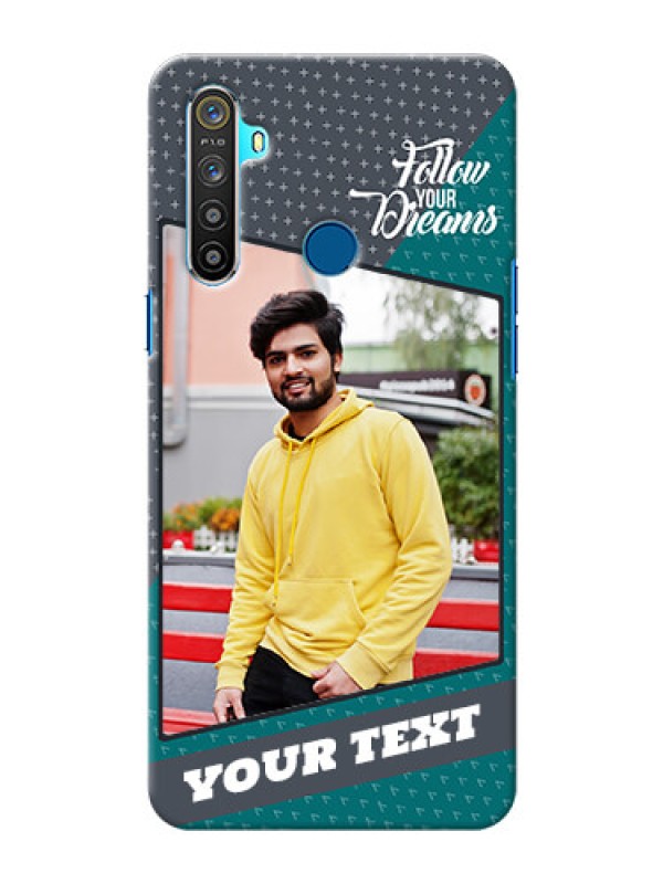 Custom Realme 5 Back Covers: Background Pattern Design with Quote