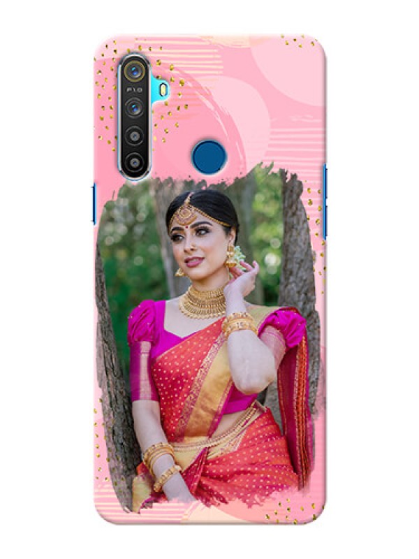 Custom Realme 5 Phone Covers for Girls: Gold Glitter Splash Design