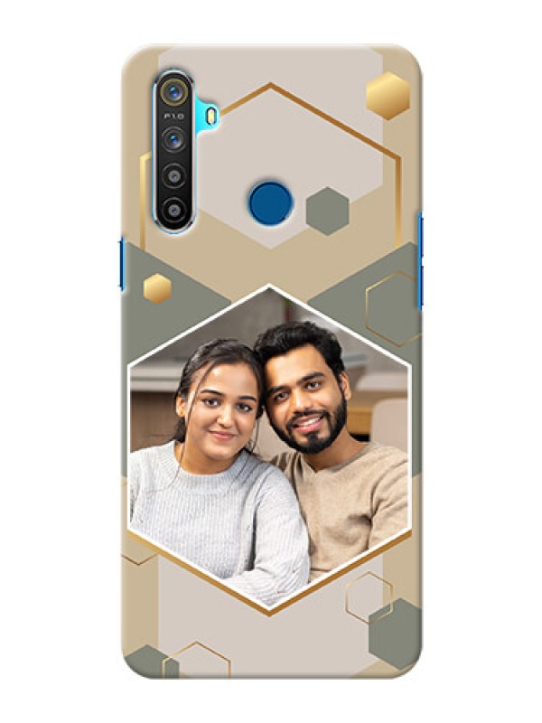 Custom Realme 5 Phone Back Covers: Stylish Hexagon Pattern Design
