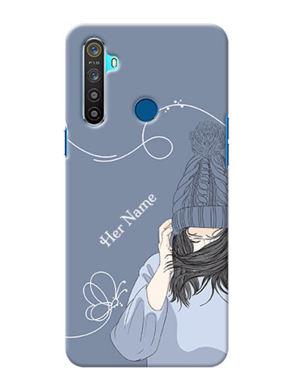 Custom Realme 5 Custom Mobile Case with Girl in winter outfit Design