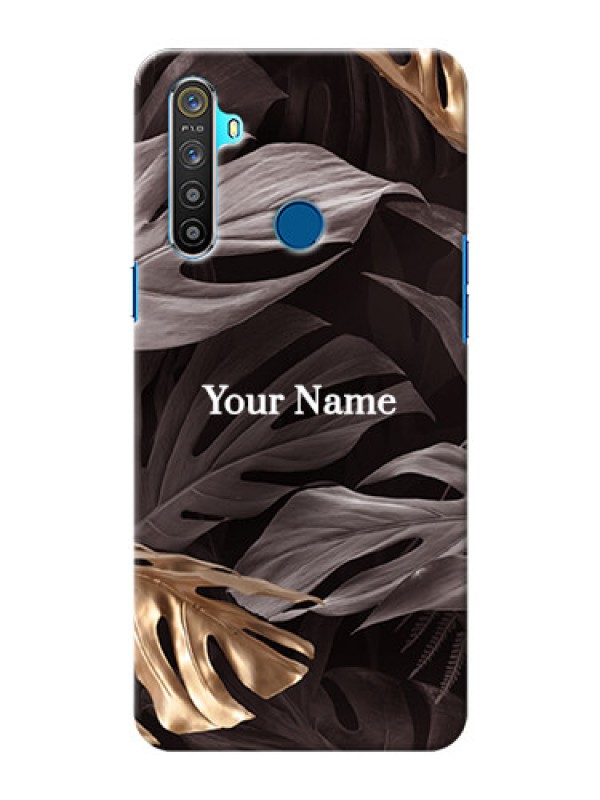 Custom Realme 5 Mobile Back Covers: Wild Leaves digital paint Design