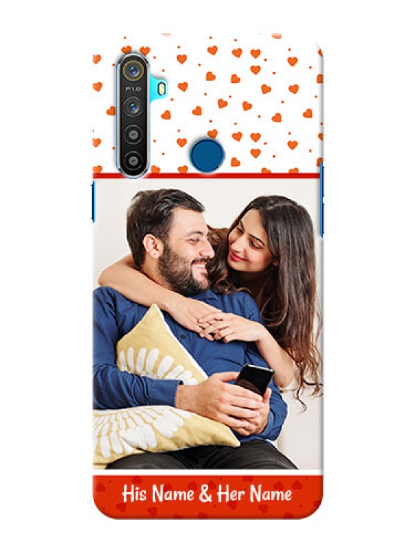 Custom Realme 5i Phone Back Covers: Orange Love Symbol Design