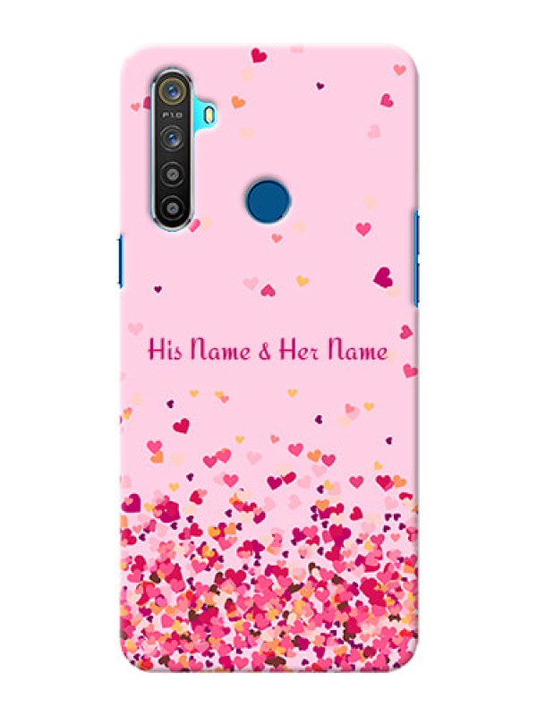Custom Realme 5I Phone Back Covers: Floating Hearts Design