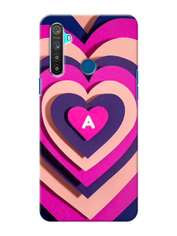Custom Realme 5I Custom Mobile Case with Cute Heart Pattern Design