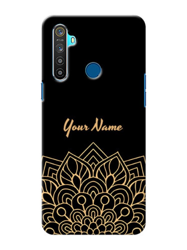 Custom Realme 5I Back Covers: Golden mandala Design