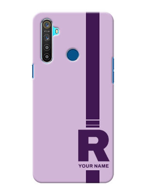 Custom Realme 5I Custom Phone Covers: Simple dual tone stripe with name Design