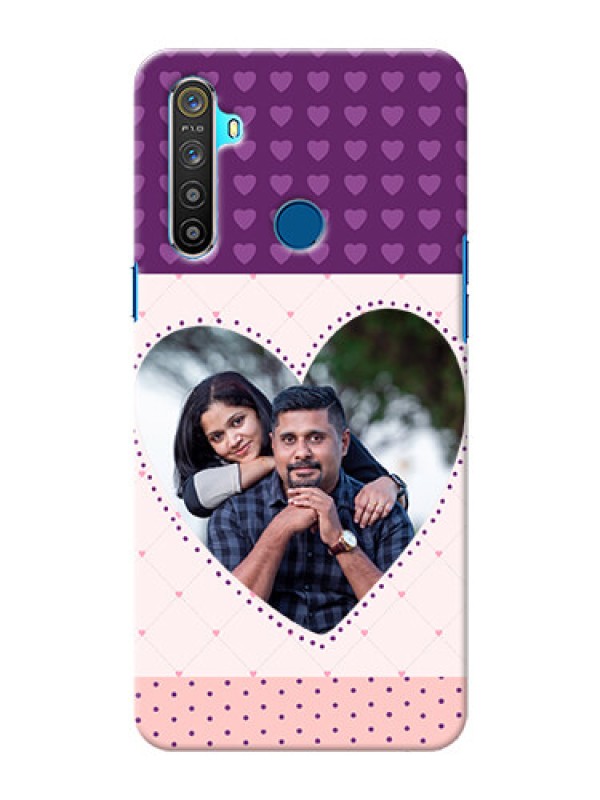 Custom Realme 5S Mobile Back Covers: Violet Love Dots Design
