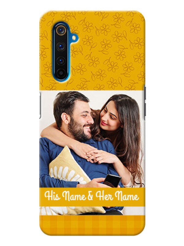 Custom Realme 6 Pro mobile phone covers: Yellow Floral Design