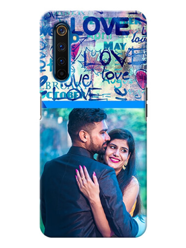 Custom Realme 6 Pro Mobile Covers Online: Colorful Love Design