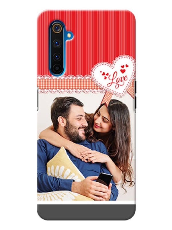 Custom Realme 6 Pro phone cases online: Red Love Pattern Design