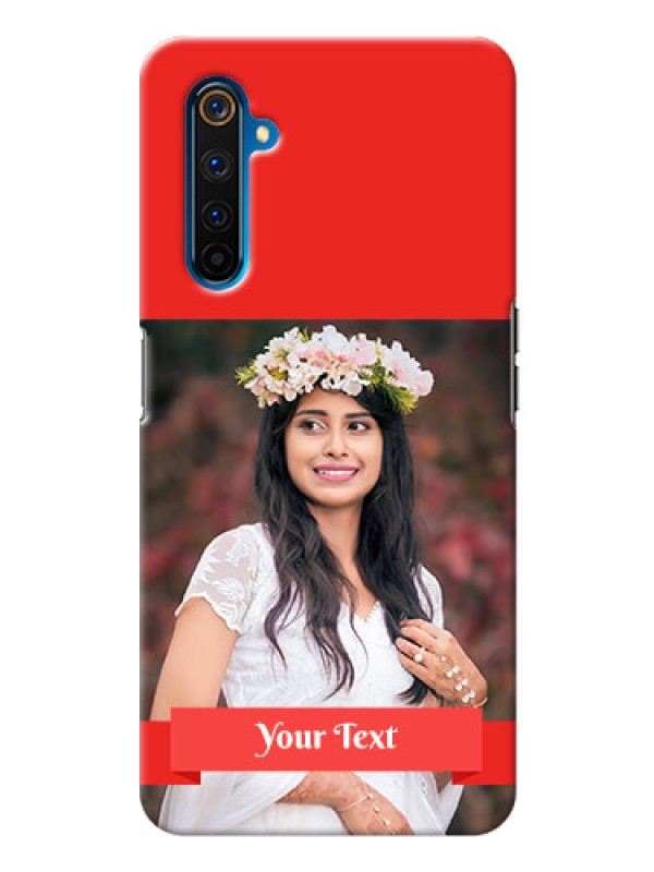 Custom Realme 6 Pro Personalised mobile covers: Simple Red Color Design