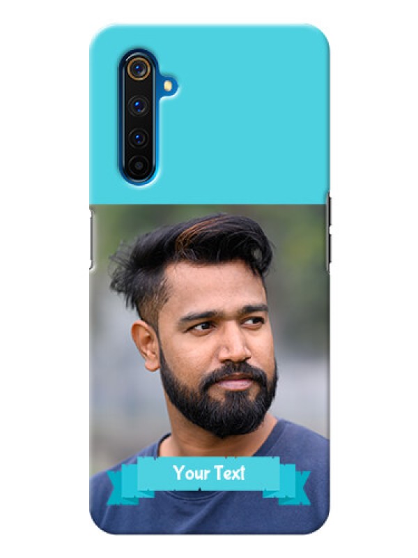 Custom Realme 6 Pro Personalized Mobile Covers: Simple Blue Color Design