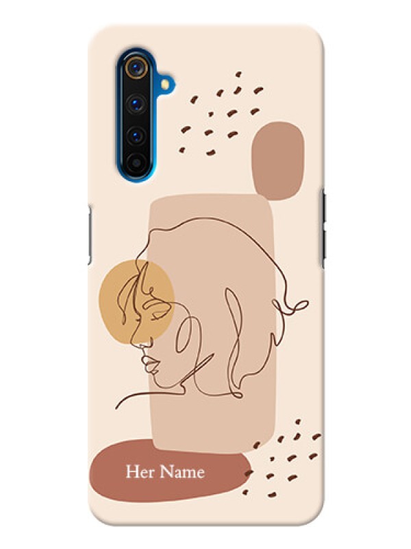 Custom Realme 6 Pro Custom Phone Covers: Calm Woman line art Design