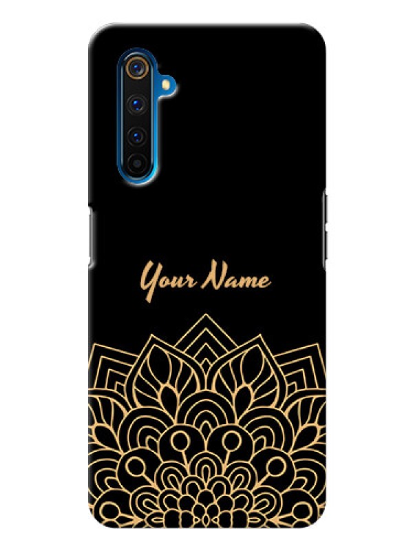 Custom Realme 6 Pro Back Covers: Golden mandala Design