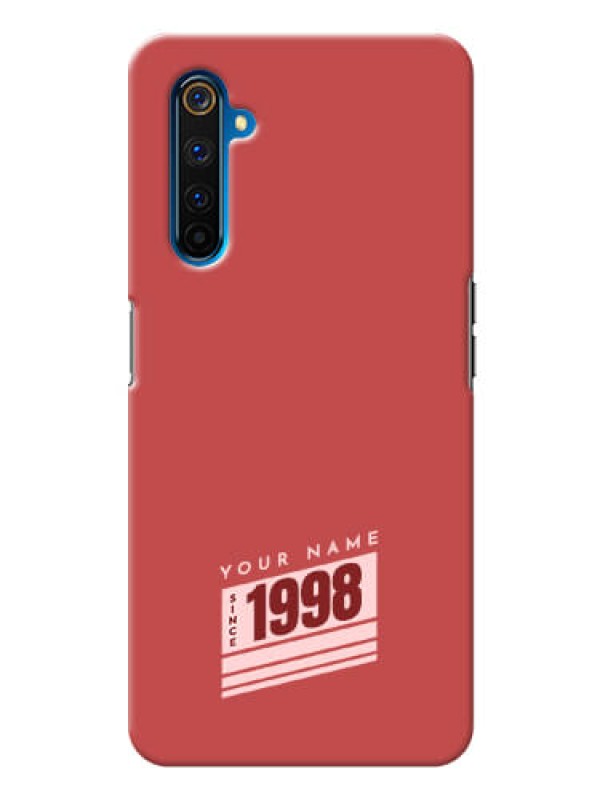 Custom Realme 6 Pro Phone Back Covers: Red custom year of birth Design