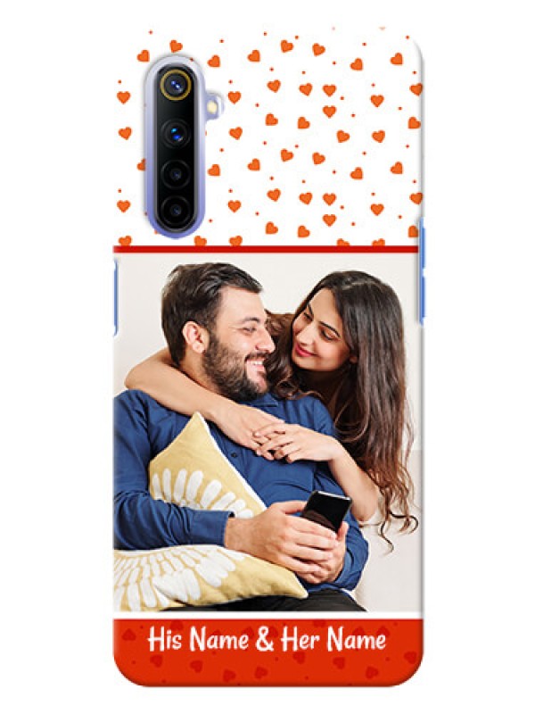 Custom Realme 6 Phone Back Covers: Orange Love Symbol Design
