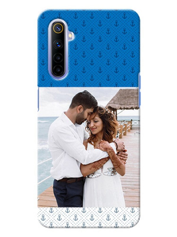 Custom Realme 6 Mobile Phone Covers: Blue Anchors Design