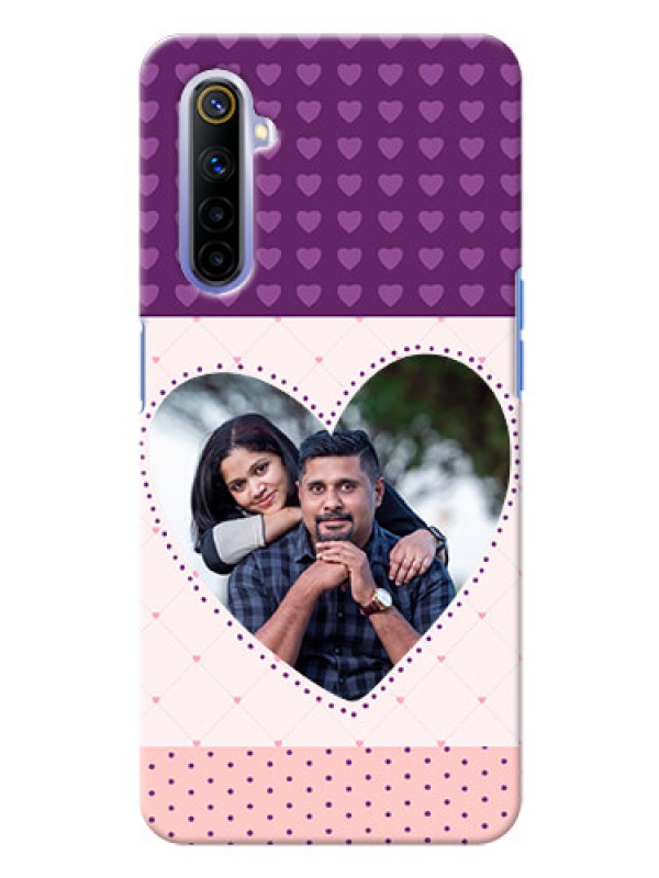 Custom Realme 6 Mobile Back Covers: Violet Love Dots Design