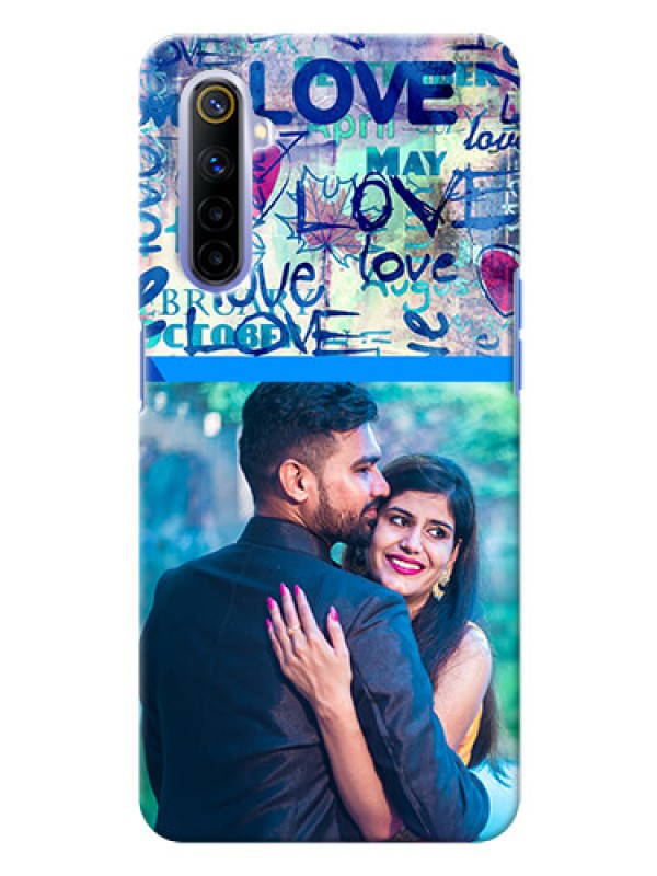 Custom Realme 6 Mobile Covers Online: Colorful Love Design