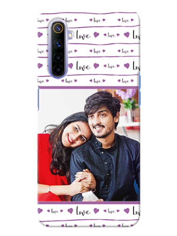Custom Realme 6 Mobile Back Covers: Couples Heart Design