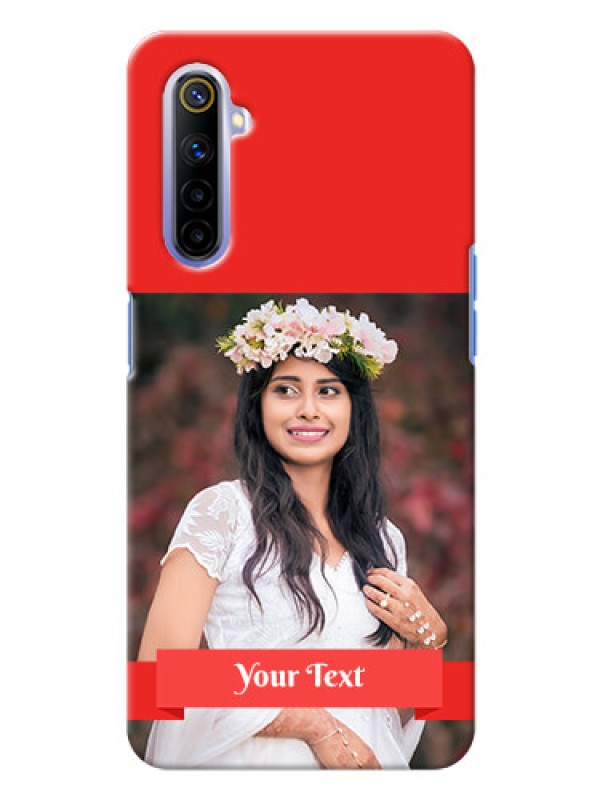 Custom Realme 6 Personalised mobile covers: Simple Red Color Design