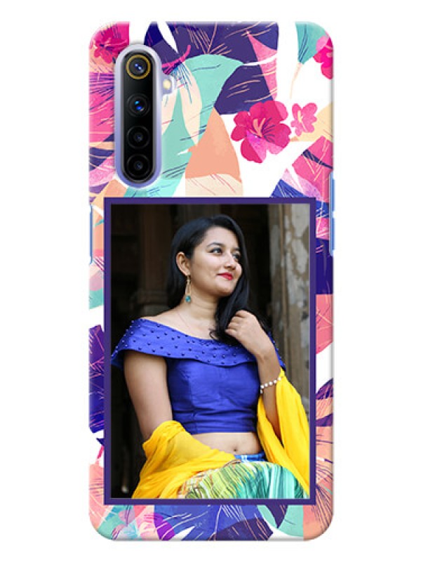 Custom Realme 6 Personalised Phone Cases: Abstract Floral Design